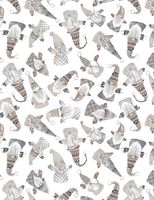 Scandinavian Gnomes - grey | Quilt & Lakansväv