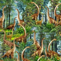 Brontosaurus in Forest Dinosaurs | Quilt & Lakansväv