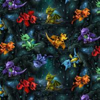 Baby Dragons Tossed | Quilt & Lakansväv