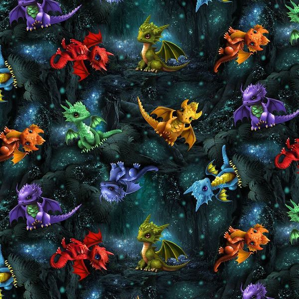 Baby Dragons Tossed | Quilt & Lakansväv