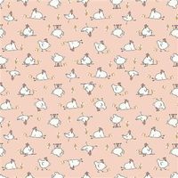 Cluck Cluck Bloom Chickens - Light Coral  |  Quilt Lappteknik