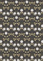 Clover on charcoal with gold metallic| Quilt & Lakansväv