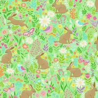 Bunny Meadow - Green | Quilt & Lakansväv