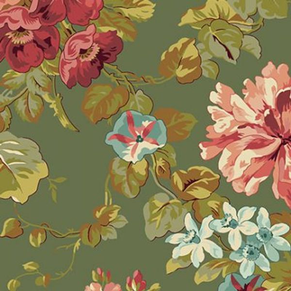 Green Thumb Rosor Grön | Quilt & Lakansväv