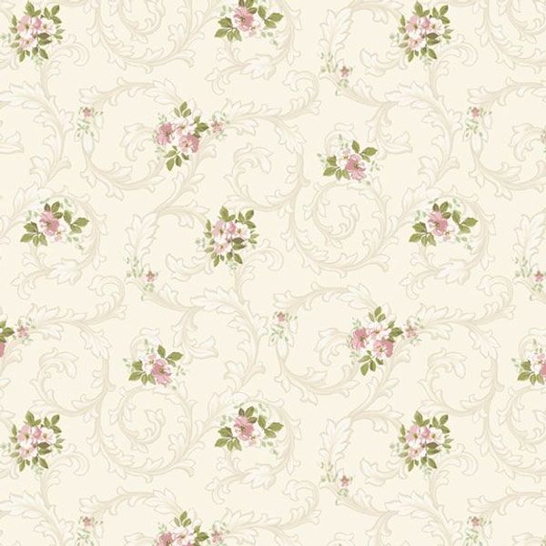 Floral Scroll Cream | Quilt & Lakansv&auml;v