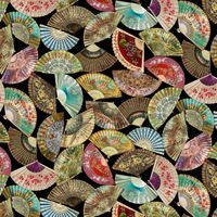 Vintage Fans - Black | Quilt & Lakansväv