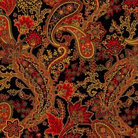 Paisley vines - Black| Quilt & Lakansväv
