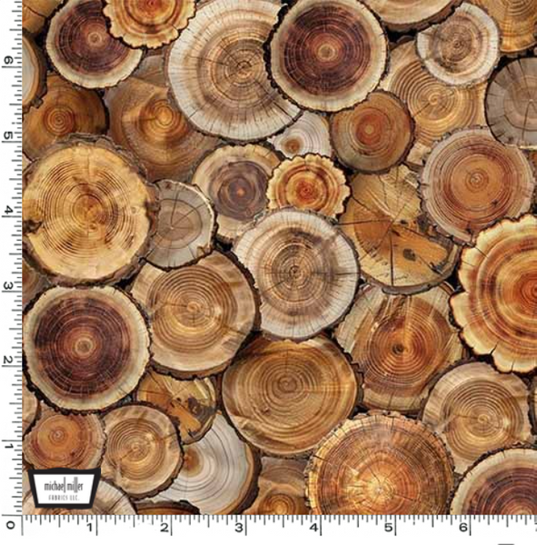 The Great Outdoors - Cut Logs &ndash; Lappteknikstyg i 100% bomull