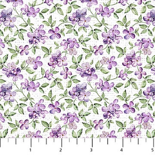 Lilac Garden Blommor vit| Quilt & Lakansv&auml;v