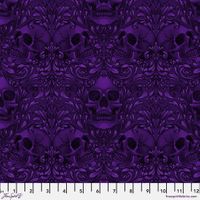 Skull Damask - Purple | Quilt & Lakansv&auml;v 