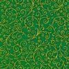 Holiday Flourish Metallic Scroll Green | Quilt & Lakansväv