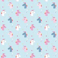 Poplin Mini Enhörning ljusblå| Quilt & Lakansväv