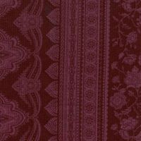 Bordeauxfärgat tyg med orientaliskt inspirerat paisleymönster och blomrankor i ton-i-ton – perfekt för eleganta klädsömnadsprojekt och accessoarer.