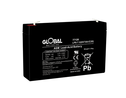 Reservkraftsbatteri GLOBAL LP6-7.0 F1 AGM| Global Batterier