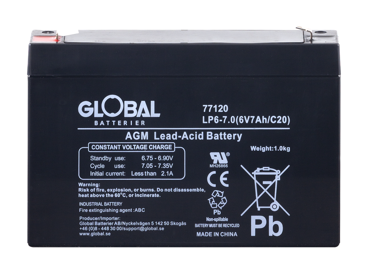 Reservkraftsbatteri EG7-6 F1 AGM | Global Batterier