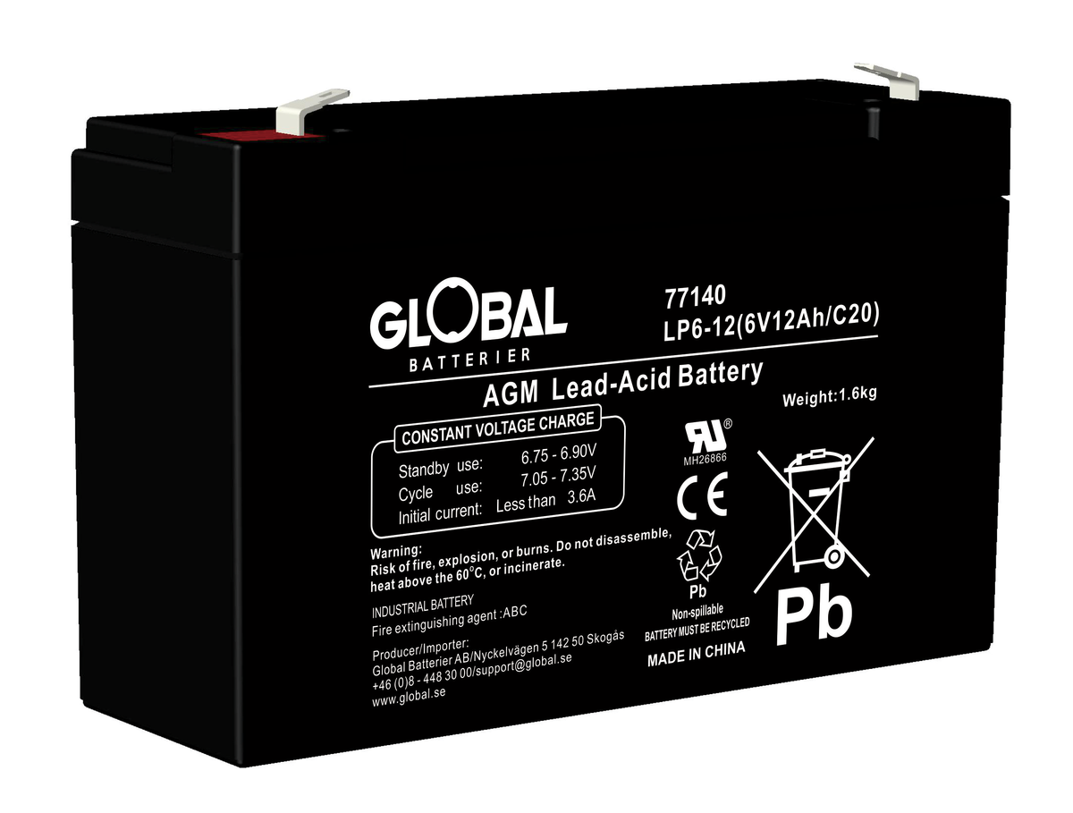 Reservkraftsbatteri EG12-6 F2 AGM | Global Batterier