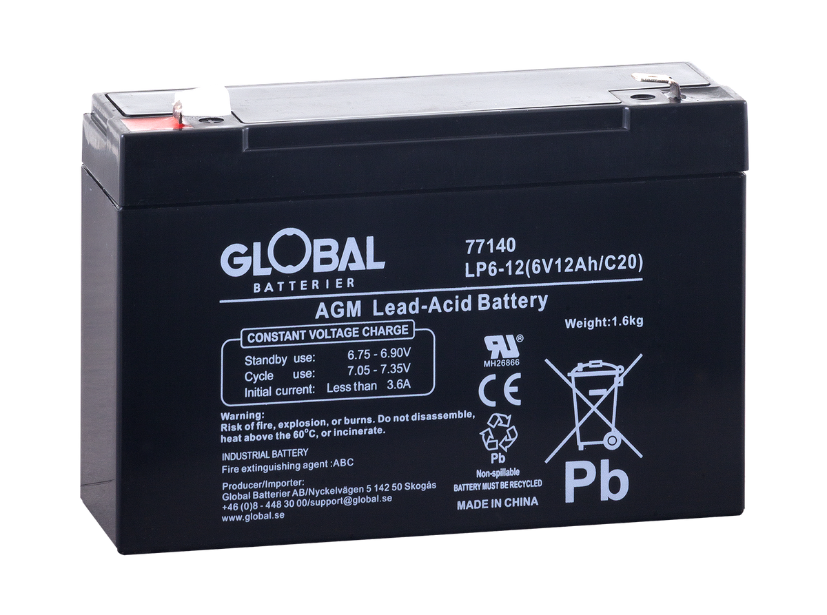 Reservkraftsbatteri EG12-6 F2 AGM | Global Batterier