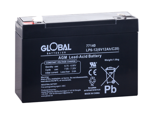 Reservkraftsbatteri EG12-6 F2 AGM | Global Batterier