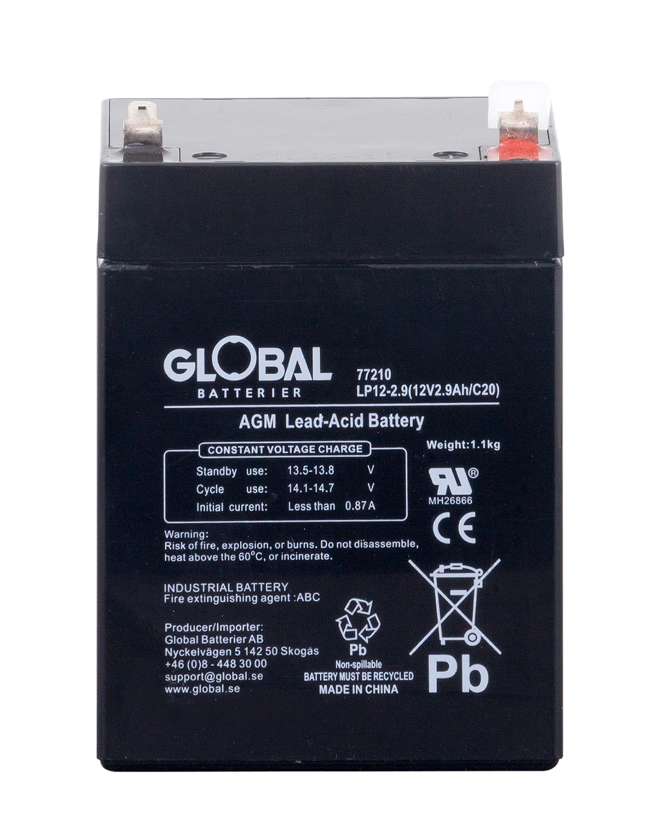 Reservkraftsbatteri GLOBAL LP12-2,9 F1 AGM | Global Batterier