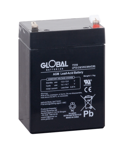 Reservkraftsbatteri GLOBAL LP12-2,9 F1 AGM | Global Batterier