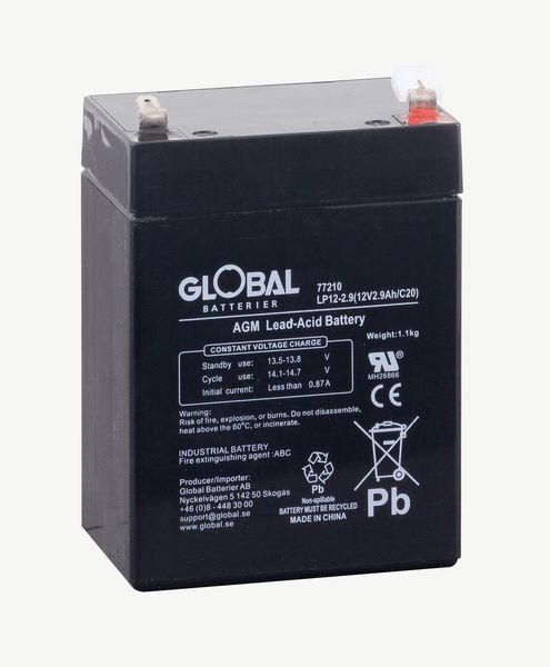 Reservkraftsbatteri GLOBAL LP12-2,9 F1 AGM | Global Batterier