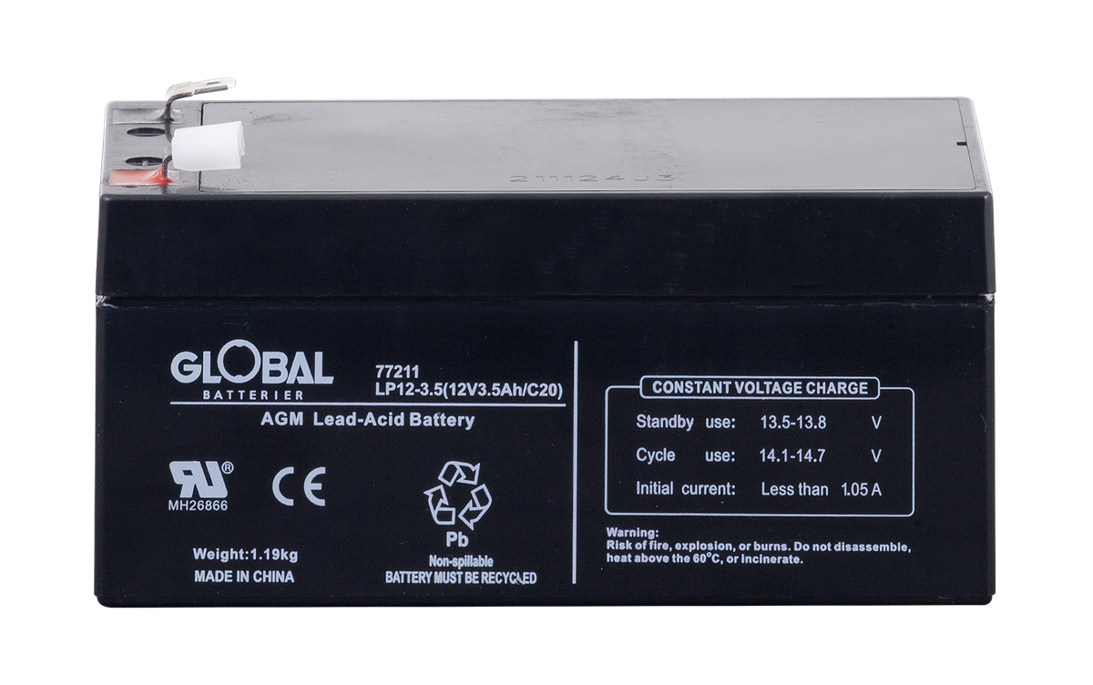 Reservkraftsbatteri GLOBAL LP12-3.5  F1 AGM | Global Batterier