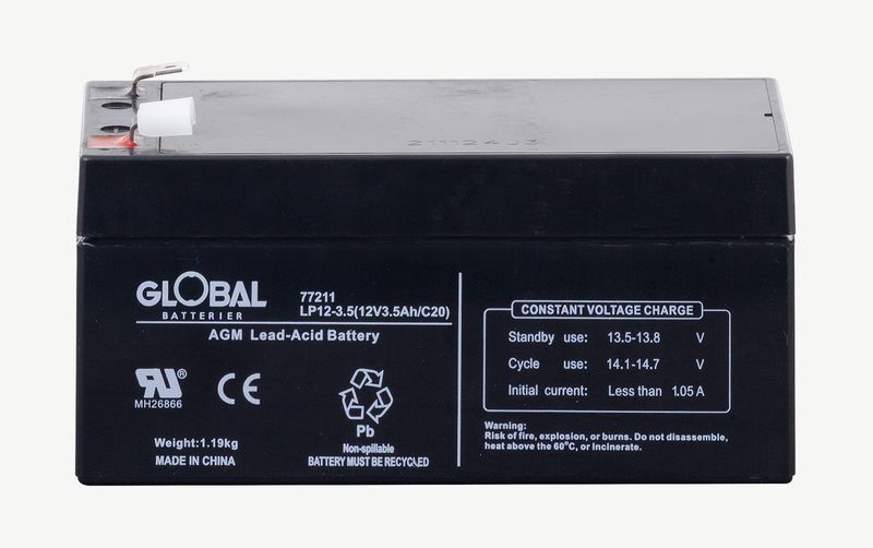 Reservkraftsbatteri GLOBAL LP12-3.5  F1 AGM | Global Batterier