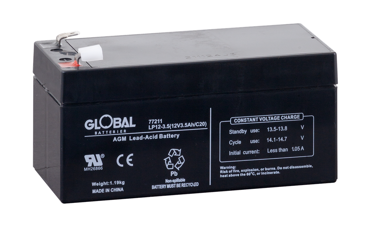 Reservkraftsbatteri GLOBAL LP12-3.5  F1 AGM | Global Batterier