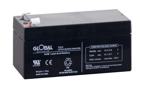 Reservkraftsbatteri GLOBAL LP12-3.5  F1 AGM | Global Batterier