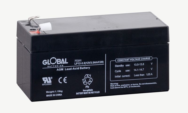 Reservkraftsbatteri GLOBAL LP12-3.5  F1 AGM | Global Batterier