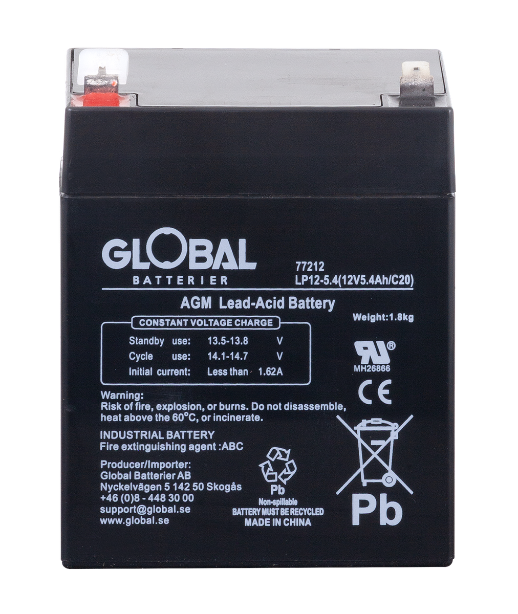 Reservkraftsbatteri GLOBAL LP12-5.4 F2 AGM | Global Batterier