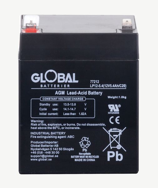 Reservkraftsbatteri GLOBAL LP12-5.4 F2 AGM | Global Batterier