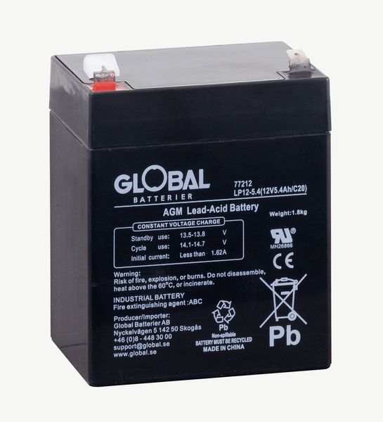 Reservkraftsbatteri GLOBAL LP12-5.4 F2 AGM | Global Batterier