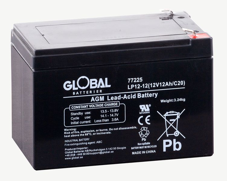 Reservkraftsbatteri GLOBAL LP12-12 F2 AGM | Global Batterier
