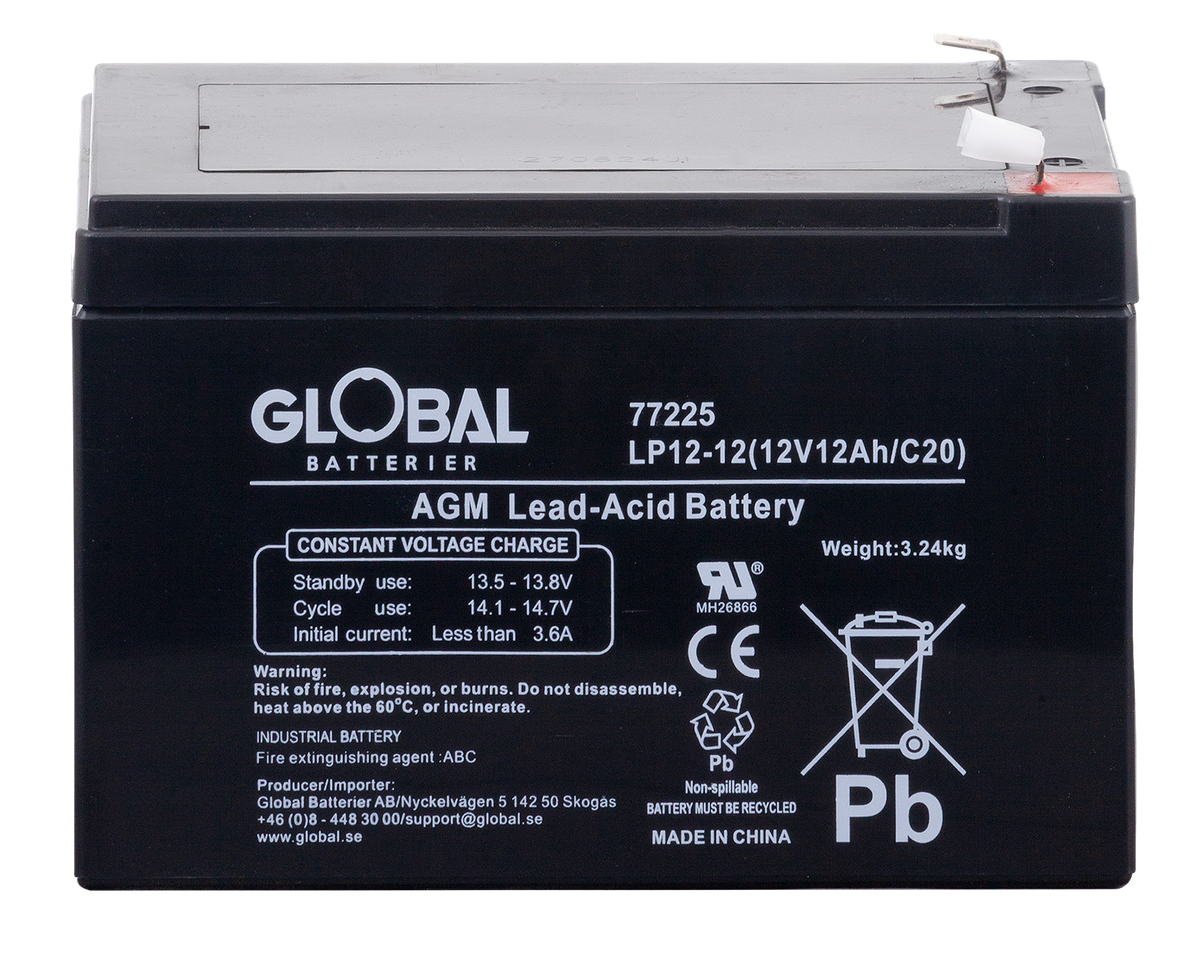 Reservkraftsbatteri GLOBAL LP12-12 F2 AGM | Global Batterier