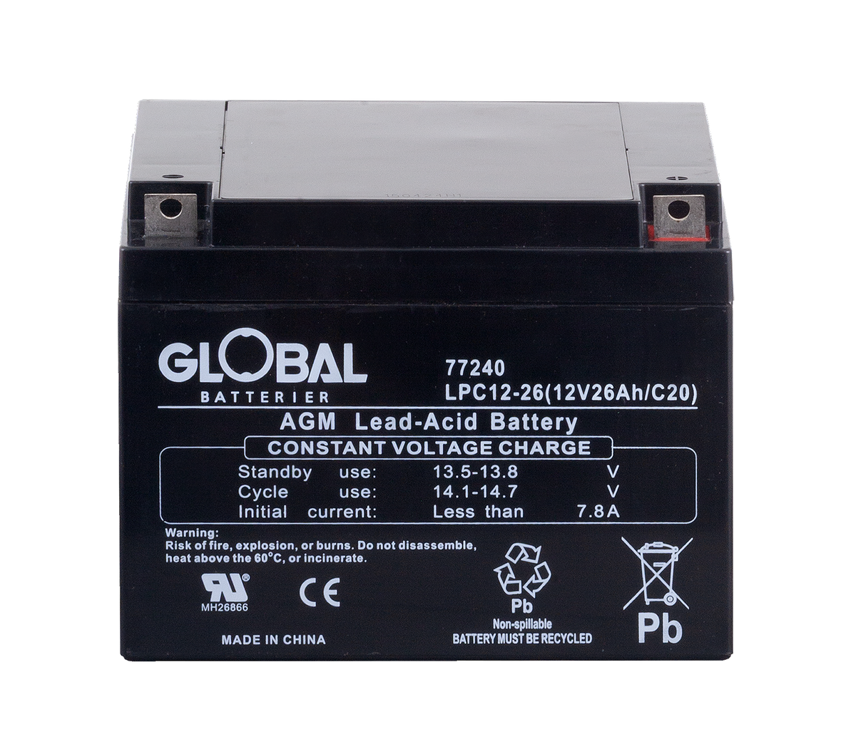 Reservkraftsbatteri LPC12-28 (M5) AGM | Global Batterier