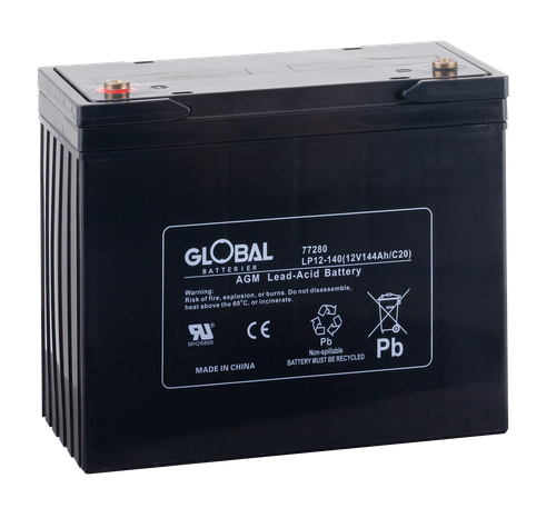Förbrukningsbatteri LP12-140 (M8) AGM | Global Batterier