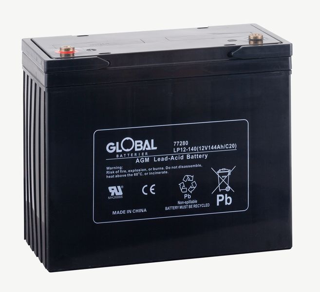 Förbrukningsbatteri LP12-140 (M8) AGM | Global Batterier