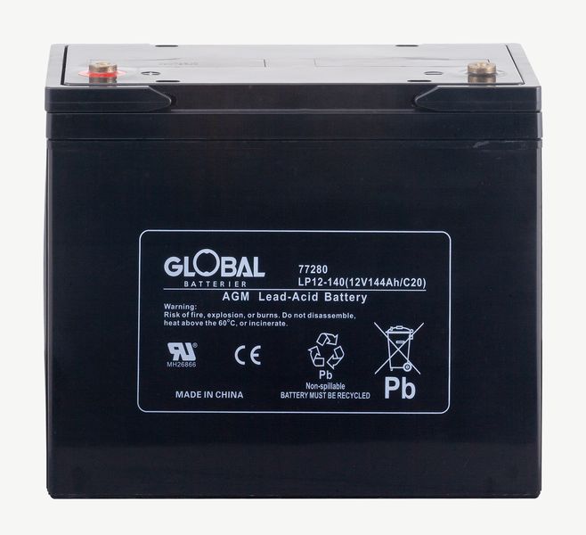Förbrukningsbatteri LP12-140 (M8) AGM | Global Batterier