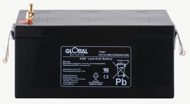 Förbrukningsbatteri  LPL12-250 AGM | Global Batterier