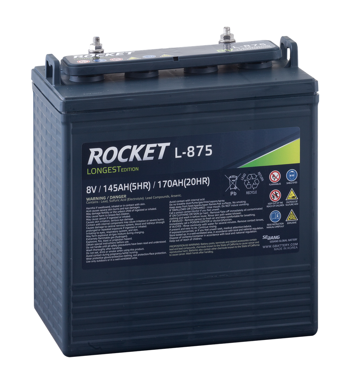 F&ouml;rbrukningsbatteri L-875 TRAKTION ROCKET | Global Batterier