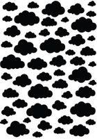 Plastic Mixed Media stencil A5 - Clouds
