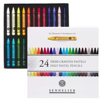Sennelier Pastel Pen - 24 ass. half pastel pencils + 12 empty