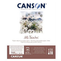 Canson Mi-Teintes Pastellpapper Block White