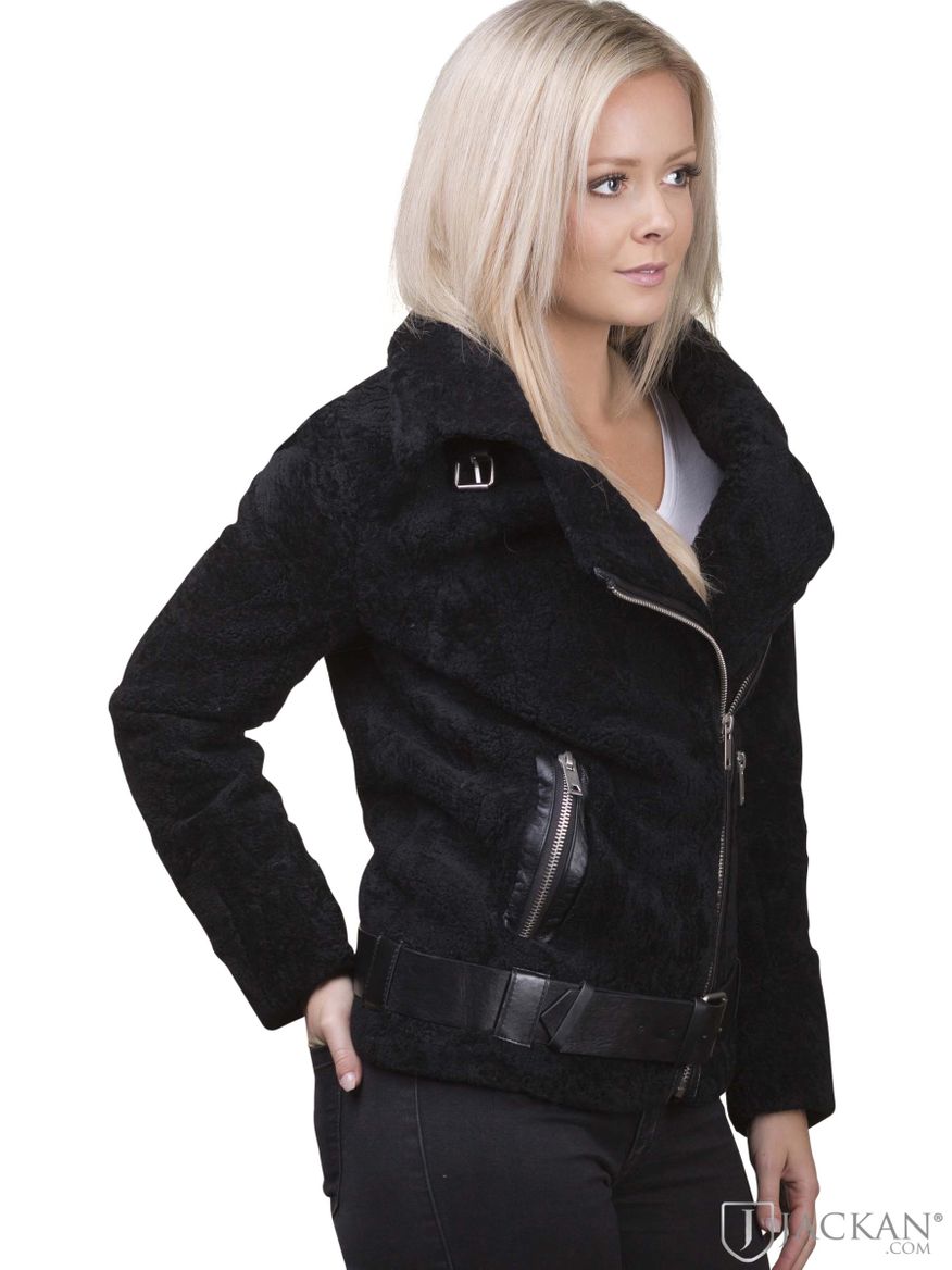 Roxie Lamb Fur i svart från Hollies | Jackan.com