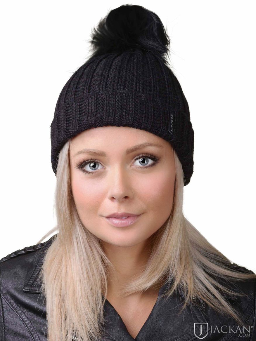 Pom Pom Hat i svart svart från Hollies | Jackan.com