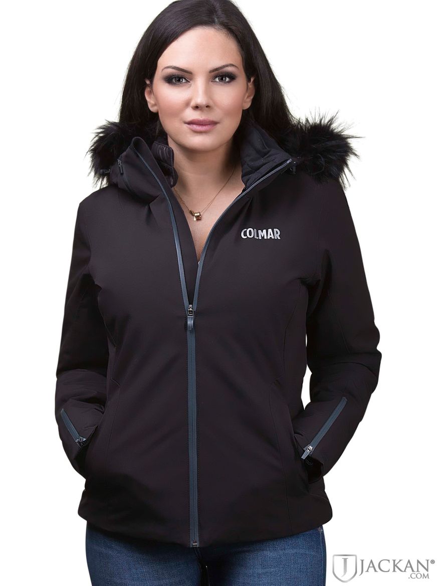 Ladies ski Jacket + Fur in schwarz von Colmar | Jackan.com