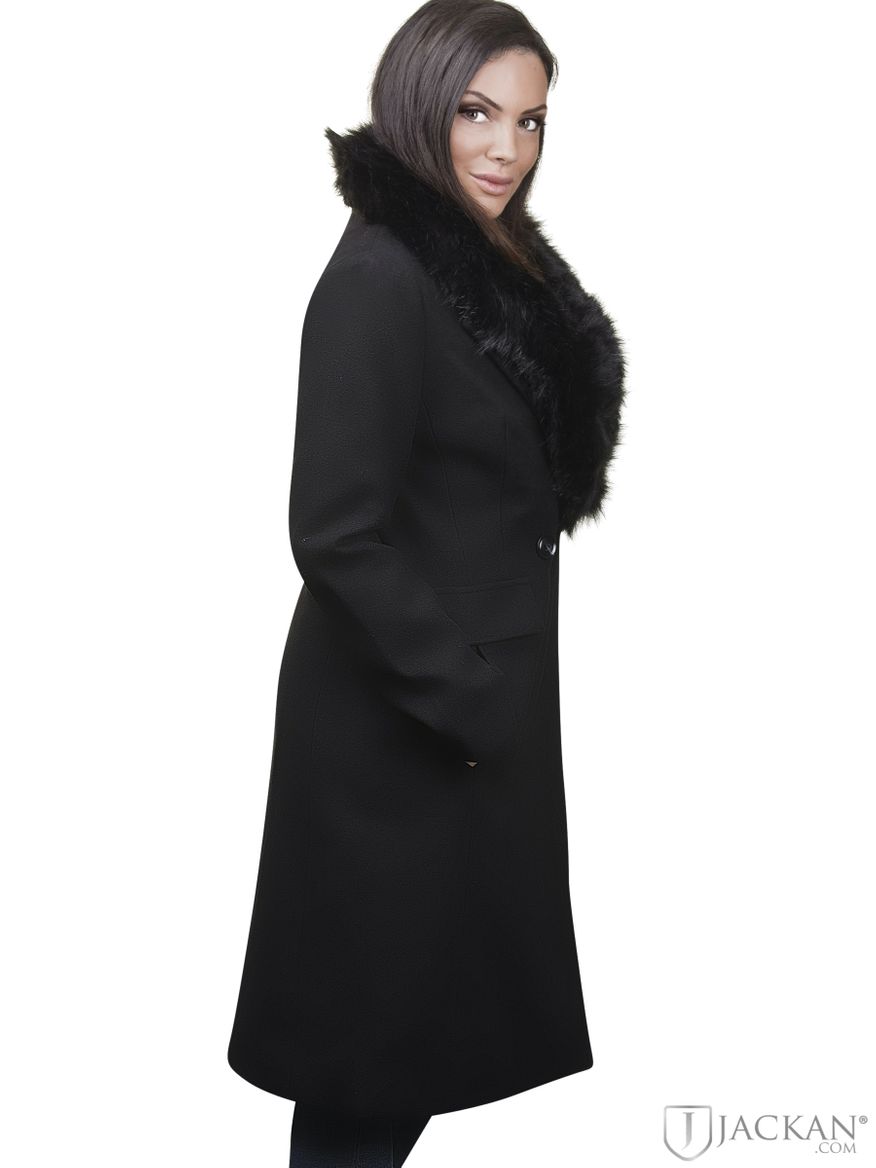 Megan in schwarz mit schwarzem Kunstpelz von Hollies  Jackan.com