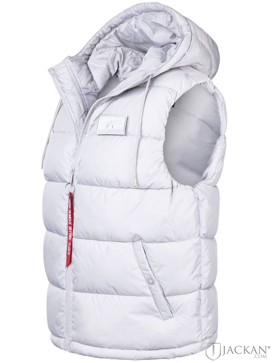 Hooded Puffer Vest i grått från Alpha Industries | Jackan.com