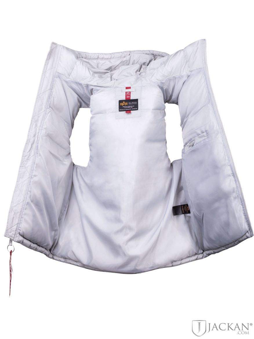 Hooded Puffer Vest i grått från Alpha Industries | Jackan.com